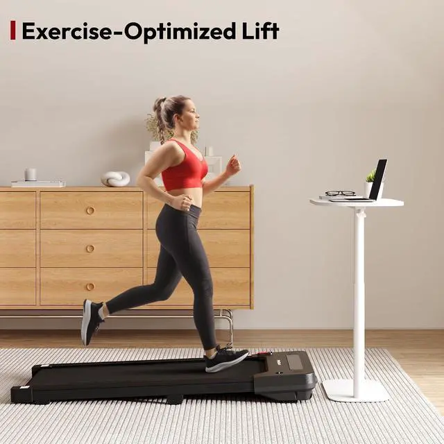 Alt view image 7 of 7 - Small Standing Desk Pneumatic Height Adjustable Sit Stand Laptop Desk Overbed Table Computer Cart for Home Office Workstations (23.6" W x 13.8" D, White)