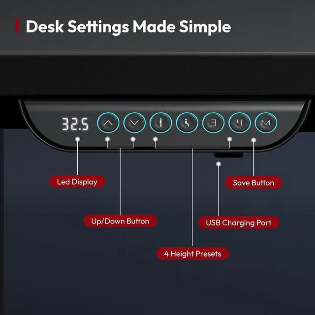 Alt view image 7 of 7 - Electric Height Adjustable 3-Leg L Shaped Standing Desk Frame, Support up to 330lbs, Sit Stand Ergonomic L Desk Frame Only, Black