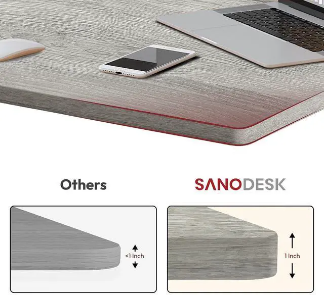 Alt view image 3 of 7 - Universal Tabletop 48"x30"x1" Thickness One-Piece Table Top Rectangular Particle Board for Standing Desk and Home Office Desk Countertop DIY,White Wood Top
