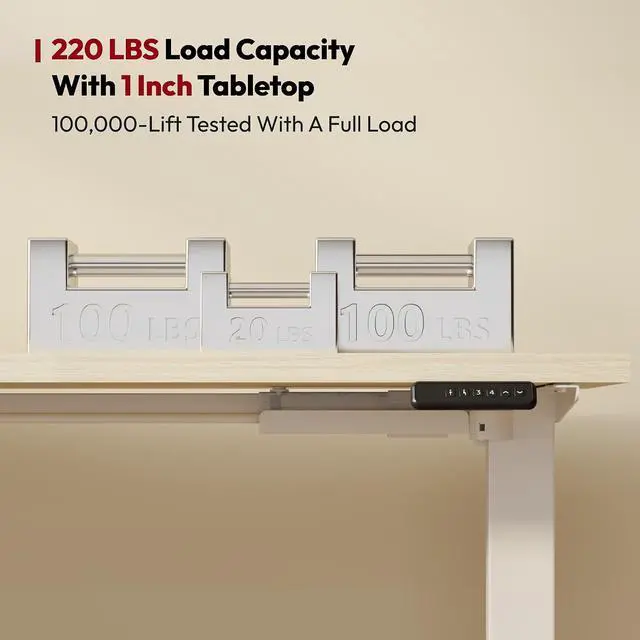 Alt view image 7 of 7 - L Shaped Standing Desk Adjustable Height, Electric Corner Standing Desk, 63 x 48 inch Sit Stand Computer Table with Splice Board, Maple