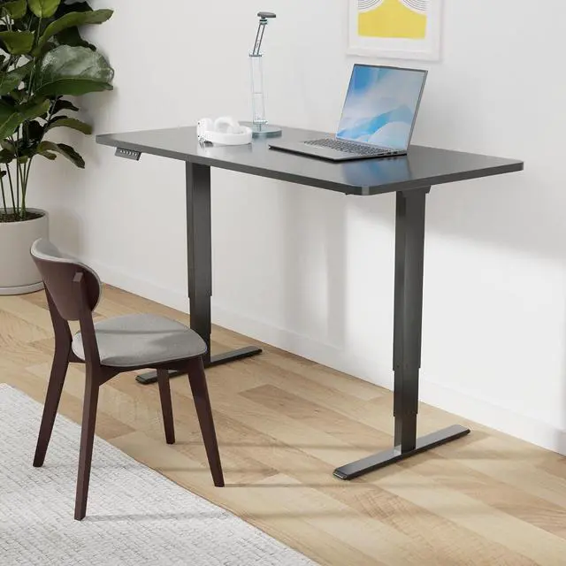 Alt view image 2 of 7 - 55" Electric Standing Desk,One-piece Dual Motor Height Adjustable Desk, Stable and Durable 3-Stage Stand up Desk for Home Office (Black Frame/55 x 28 Inch Black top)