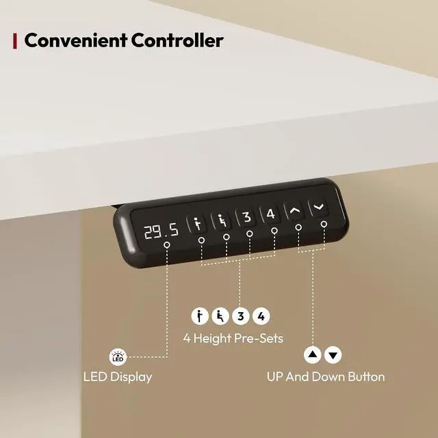 Alt view image 5 of 7 - L Shaped Standing Desk Adjustable Height, Electric Corner Standing Desk, 63 x 55 inch Sit Stand Computer Table with Splice Board, White