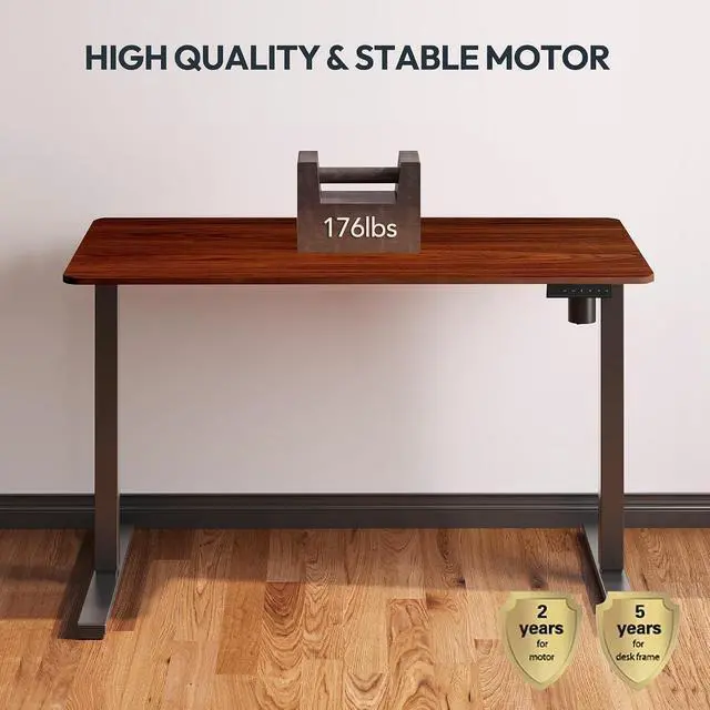 Alt view image 5 of 7 - Single Motor 2 Stage Electric Height Adjustable Standing Desk Frame Heavy Duty 176lbs Load Capacity for Home Office (Black Frame Only)