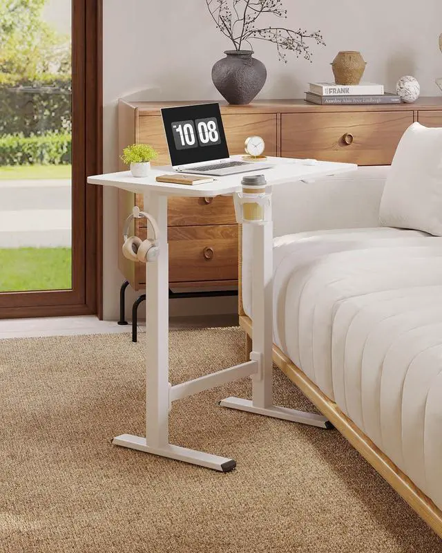 Main image of Mobile Workstation Standing Desk with Gas-Spring Lift, Rolling Desk Adjustable Height, One-Piece Desktop Workstation with WheelsWalking Pad & Treadmill Compatible, Portable Home Office Desk