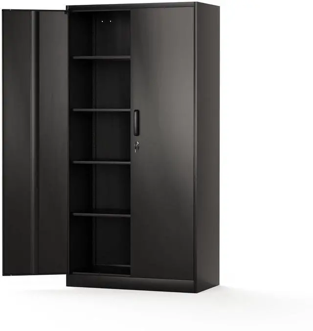 Main image of Metal Storage Cabinet with Locking Door and Adjustable Shelf,71" Tall Black File Cabinet for Home, School, Office