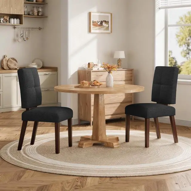 Alt view image 7 of 7 - Wooden Dining Chairs Set of 6, Dining Room Chairs with Wood Legs, Cloud-Like Cushion & Reinforcement Structure Design for Kitchen/Living Room/Restaurant, Easy Assembly