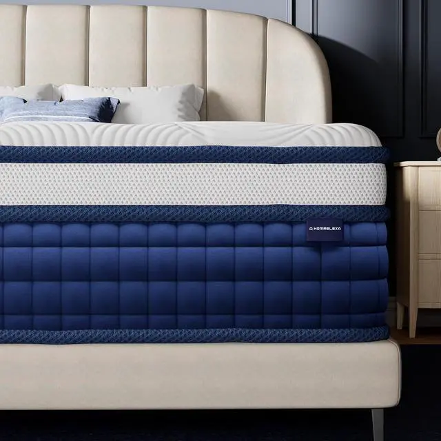 Alt view image 3 of 7 - 12'' Full Mattress, Cooling Gel Memory Foam & 9 Layer Hybrid Mattress, 7-Zones Pocket Spring, Medium Firm Bed, Motion Isolation, Comfort Full Size Mattress in a Box