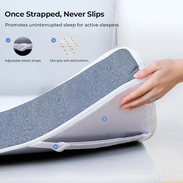 Alt view image 7 of 7 - Cooling Mattress Topper Full Size 2 Inch, Cooling Gel & Bamboo Charcoal Memory Foam Mattress Topper for Back Pain Relief, Firm Dual-Layer Foam Bed Pad with Removable Cover