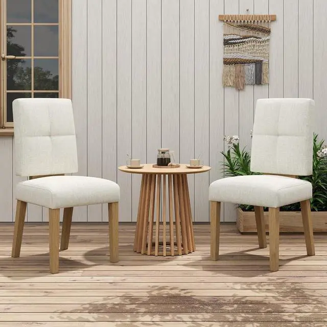 Alt view image 7 of 7 - Wooden Dining Chairs Set of 4, Dining Room Chairs with Wood Legs, Cloud-Like Cushion & Reinforcement Structure Design for Kitchen/Living Room/Restaurant, Easy Assembly
