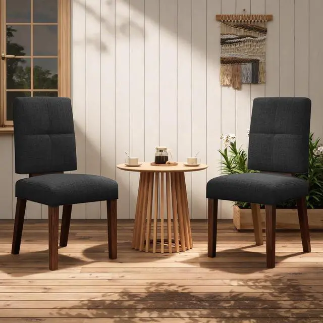 Alt view image 7 of 7 - Wooden Dining Chairs Set of 2, Dining Room Chairs with Wood Legs, Cloud-Like Cushion & Reinforcement Structure Design for Kitchen/Living Room/Restaurant, Easy Assembly