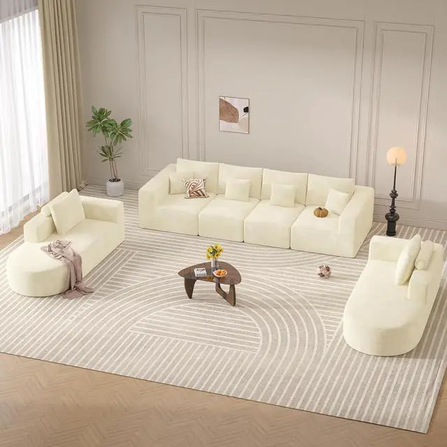 Main image of Living Room Furniture Sets,Modern U Shaped Modular Sectional Sofa,Convertible Cloud Couches for Living Room,Comfy 4 Seater with 2 Chaise Furniture Set, Boneless Couch Sofa,1 PCS