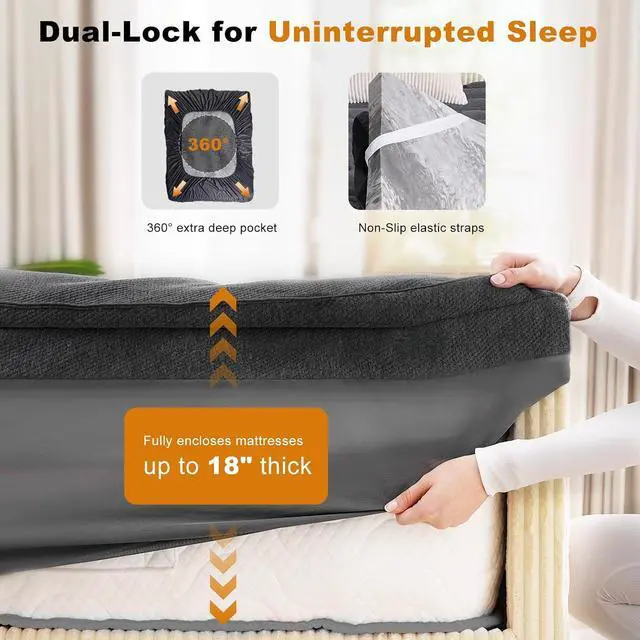 Alt view image 6 of 7 - Dual Layer 4 Inch Bamboo Twin XL Mattress Topper for College Dorm, 2 Inch Thick Soft Quilted Pillow Top Cover Plus 2 Inch Charcoal Gel Memory Foam Mattress Pad for Back Pain Relief