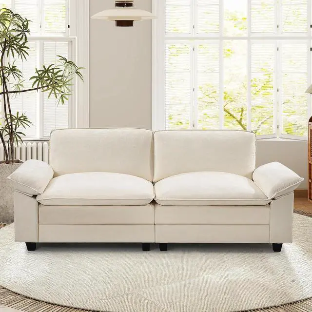 Main image of 86" Modular Sectional Sofa,Comfy Cloud Couch Sectional Sofa,Loveseat Chenille Sleeper Deep Seat Sofas for Living Room,Bedroom and Apartment,Beige