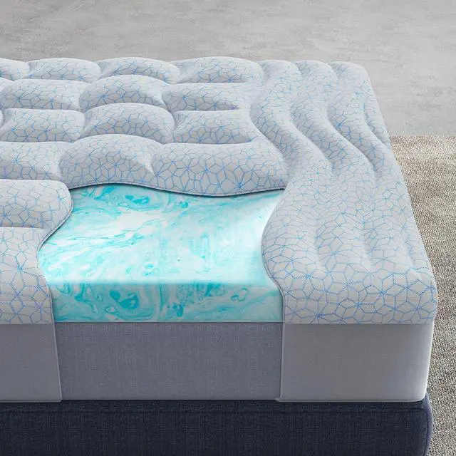 Main image of Dual Layer 4 Inch Cooling Memory Foam Mattress Topper Full Size, 2 Inch Thick Soft Quilted Ice Silk Pillow Top Cover Plus 2 Inch Gel Memory Foam Mattress Pad for Back Pain Relief