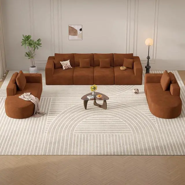 Main image of Living Room Furniture Sets,Modern U Shaped Modular Sectional Sofa,Convertible Cloud Couches for Living Room,Comfy 4 Seater with 2 Chaise Furniture Set, Boneless Couch Sofa,1 PCS