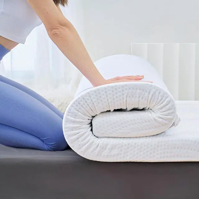 Main image of Cooling Mattress Topper Twin Size 3 Inch and Queen Size 3 Inch Bundle Cooling Gel & Bamboo Charcoal Memory Foam Mattress Topper for Back Pain Relief, Firm Dual-Layer Foam Bed Pad