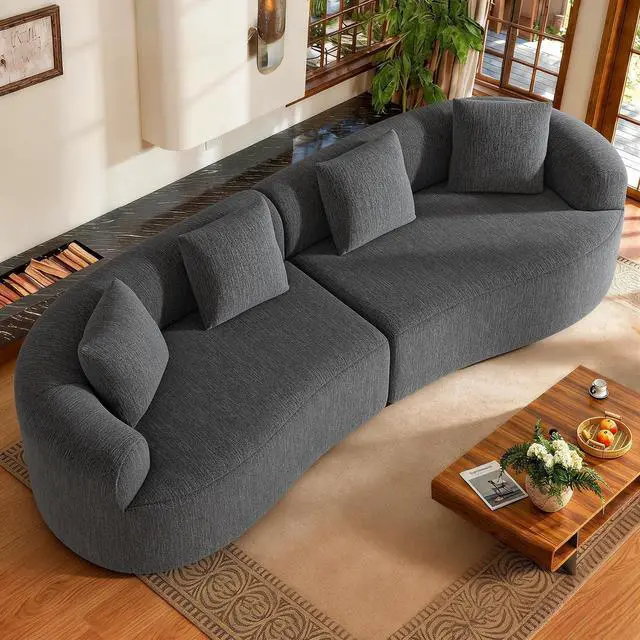 Main image of 110 Modern Curved Sofa,Oversized Couch for Living Room,Cloud Couch with Boneless Couchs,Modular Sectional Sofa with Deep Seat,No Assembly Required,Black