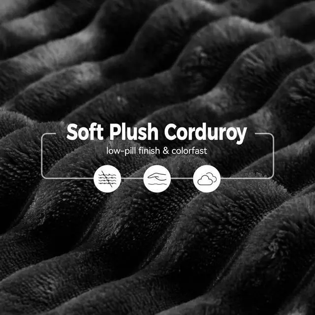 Alt view image 7 of 7 - 80'' Double Chaise Lounge Chair Indoor, Non-Assembly Deep Seat Sofa with Cup Holders Boneless Bed with 4pcs Pillows for Living Room Bedroom, Black- Corduroy
