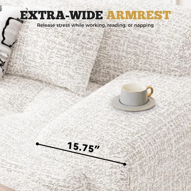 Alt view image 5 of 7 - 85" Cloud Loveseat Sofa in a Box, Modern Small Couch No Assembly Required, Comfy Deep Seat Boneless Couches for Living Room, Bedroom, Apartment, Beige 1 PCS