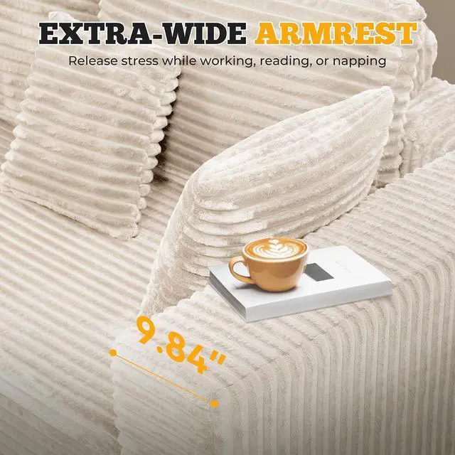 Alt view image 7 of 7 - 81" Cloud Loveseat Sofa in a Box, No Assembly Required Comfy Deep Seat Boneless Couch, Modern Small Couches for Living Room, Bedroom, Apartment, Beige 1 PCS