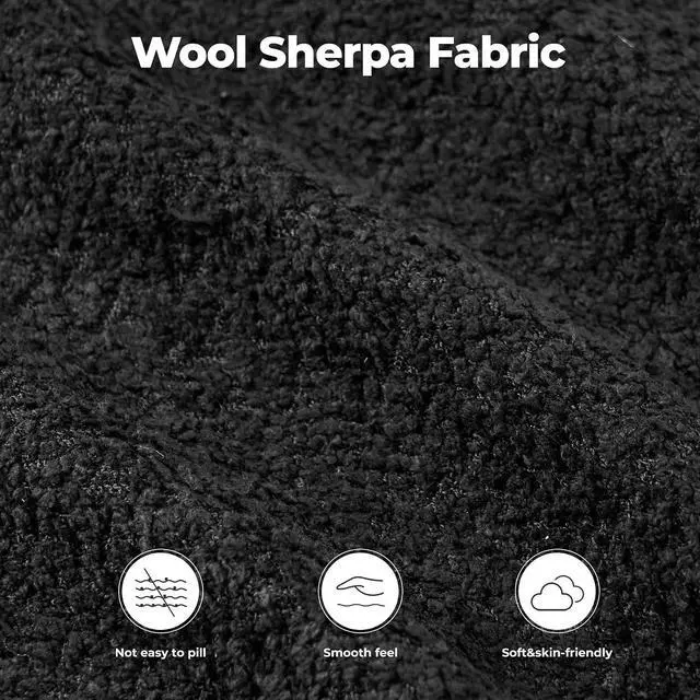 Alt view image 7 of 7 - 111 Modular Sectional Cloud Couches with L Shaped Chaise, Upholstered Deep Seat Boneless Sofa for Living Room, Bedroom, No Assembly Required-Black 1PCS(Sherpa Fabric)
