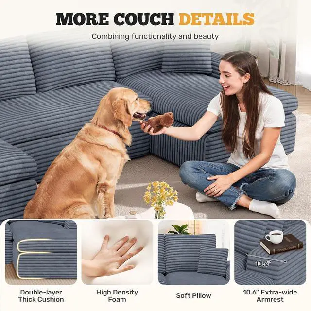 Alt view image 7 of 7 - 59" Cloud Loveseat Sofa in a Box, Modern Small Couch No Assembly Required, Comfy Deep Seat Boneless Couches for Living Room, Bedroom, Apartment, Dark Grey 1 PCS