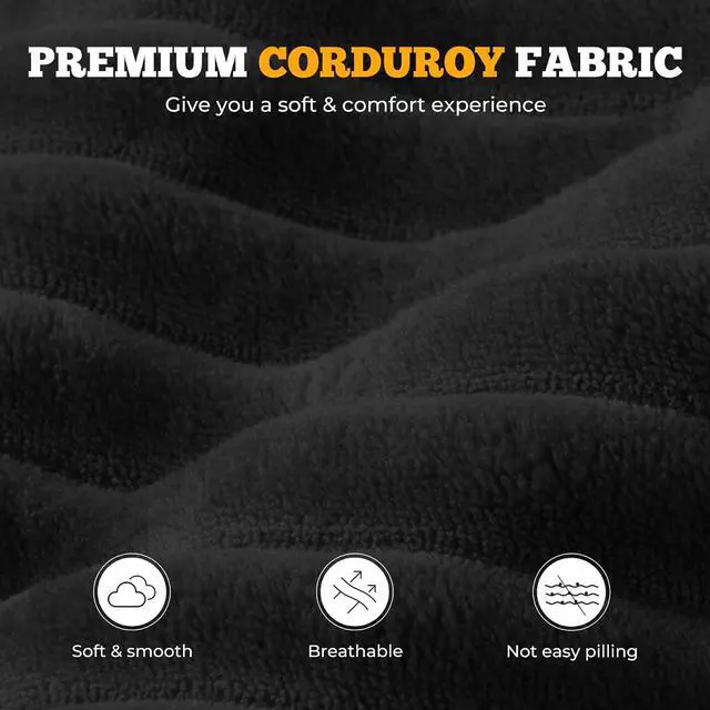Alt view image 6 of 7 - 146" Modular Sectional Sofa, Convertible U-Shaped Cloud Couches for Living Room with Ottoman, 6 Seater Corduroy Boneless Couch Sofa Set, No Assembly Required, Black 1 PCS