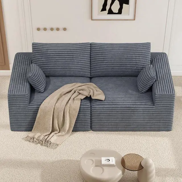 Main image of 81" Cloud Loveseat Sofa in a Box, No Assembly Required Comfy Deep Seat Boneless Couch, Modern Small Couches for Living Room, Bedroom, Apartment,Grey 1 PCS