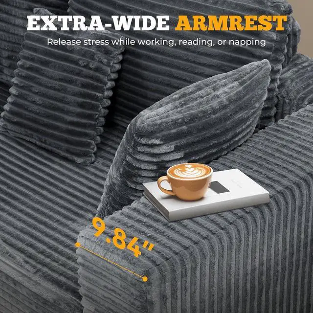 Alt view image 7 of 7 - 81" Cloud Loveseat Sofa in a Box, No Assembly Required Comfy Deep Seat Boneless Couch, Modern Small Couches for Living Room, Bedroom, Apartment,Grey 1 PCS