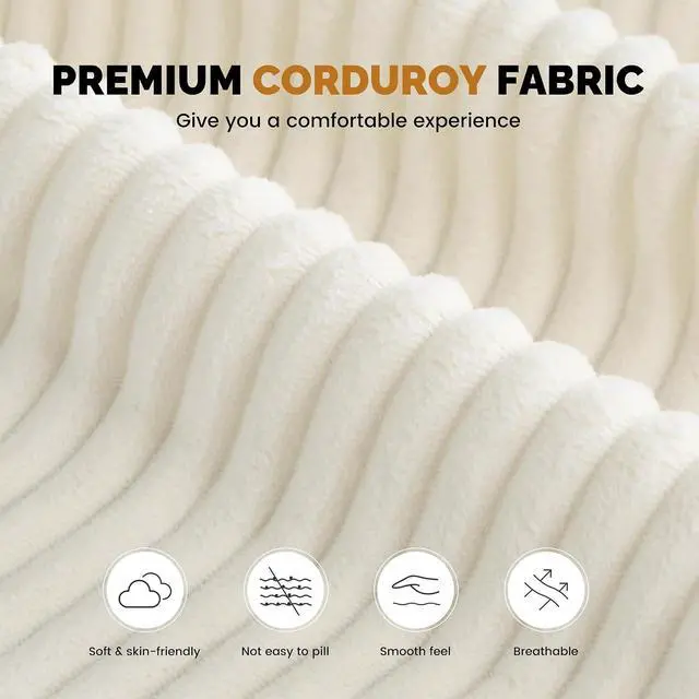 Alt view image 6 of 7 - 80" Boneless Loveseat Sofa, Cloud Couch with Layered Cushion, Small Couch Compressed Foam Sofa for Living Room, Apartment, Office, Beige Corduroy