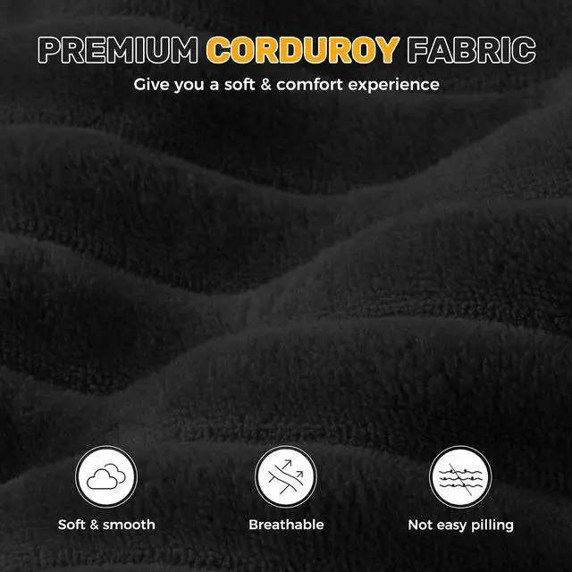 Alt view image 5 of 7 - 120" Oversized Round Sofa Bed, Modular Sectional Cloud Couches for Living Room, Convertible Corduroy Boneless Couch Sleeper Sofa Set, No Assembly Required, Black 1 PCS