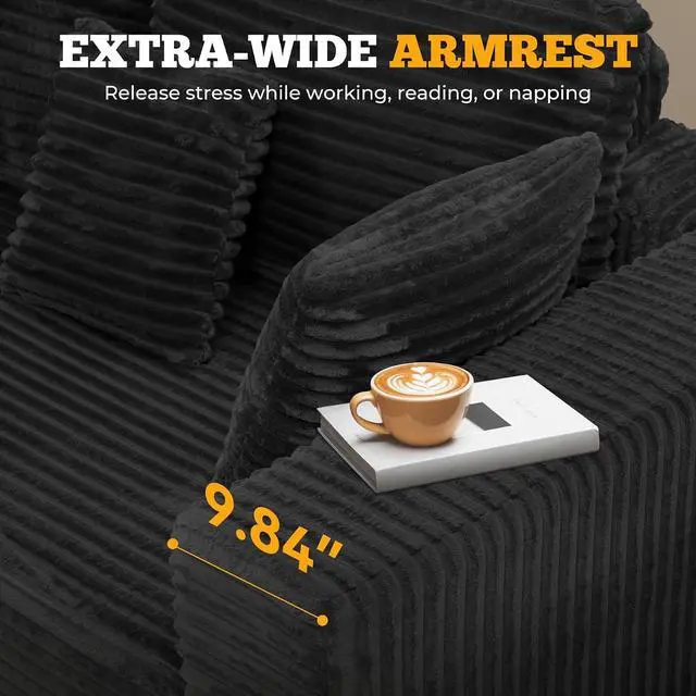 Alt view image 7 of 7 - 81" Cloud Loveseat Sofa in a Box, No Assembly Required Comfy Deep Seat Boneless Couch, Modern Small Couches for Living Room, Bedroom, Apartment, Black 1 PCS