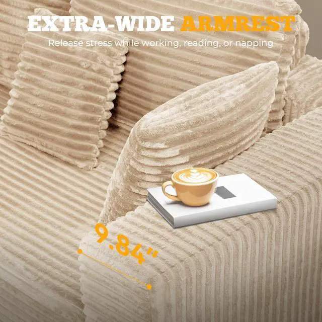 Alt view image 7 of 7 - 81" Cloud Loveseat Sofa in a Box, No Assembly Required Comfy Deep Seat Boneless Couch, Modern Small Couches for Living Room, Bedroom, Apartment, Khaki 1 PCS