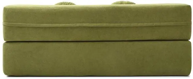 Alt view image 4 of 7 - King Size Sofa Bed, 76 Inch Convertible Futon Boneless Couch, 2-in-1 Loveseat Sleeper Sofa with 2 Pillow, Modern Velvet Fabric Floor Couch Bed for Living Room, No Assembly Required (Green)