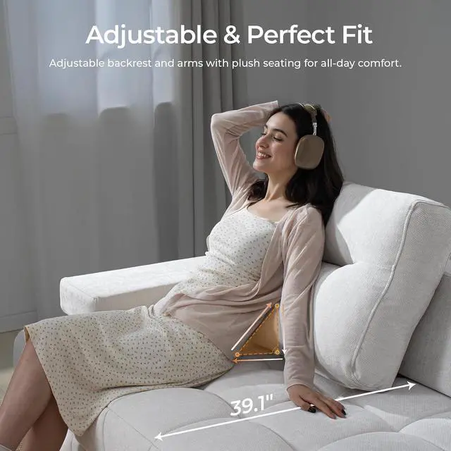 Alt view image 6 of 7 - 132" L-Shaped Modular Sectional Sofa, Oversized Cloud Couch for Living Room, Freely Combinable Furniture, White