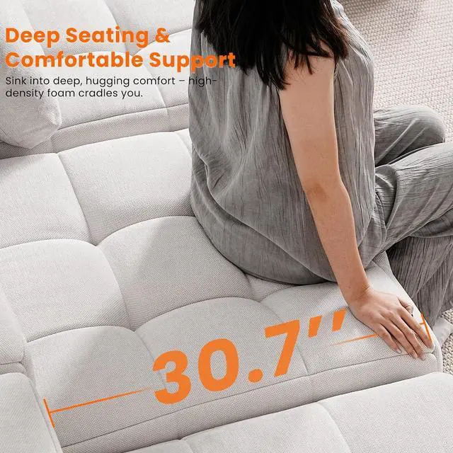 Alt view image 6 of 7 - 146" Oversized U-Shaped Modular Cloud Sectional Sofa for Living Room, No Assembly, White
