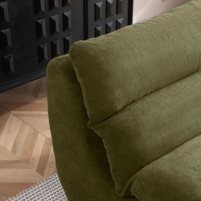 Alt view image 6 of 7 - Comfy Reading Chair for Adults with Ottoman, Cloud Bean Bag Chair Sofa, Boneless Single Seat Lounge Couch with High Density Foam, Deep Seat Floor Sofa for Living Room Bedroom (Green)