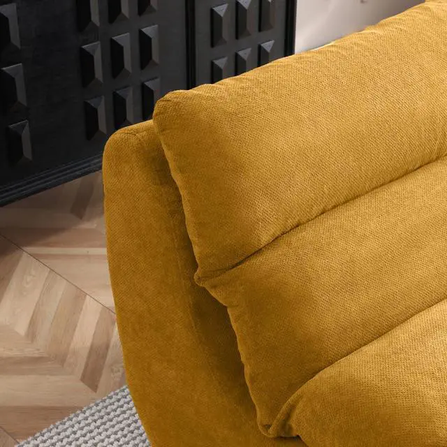 Alt view image 6 of 7 - Comfy Reading Chair for Adults with Ottoman, Cloud Bean Bag Chair Sofa, Boneless Single Seat Lounge Couch with High Density Foam, Deep Seat Floor Sofa for Living Room Bedroom (Yellow)