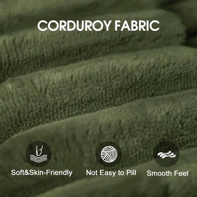 Alt view image 3 of 3 - 39.4" Modular Sectional Sofa, Comfy Corduroy Single Seater Sofa, Compression Cushions for Living Room, No Assembly Required (Green)
