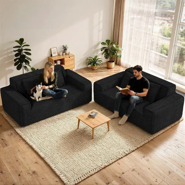 Alt view image 3 of 7 - 75'' Cloud Loveseat Sofa, No Assembly Required Comfy Deep Seat Couches 1 pcs for Living Room, Bedroom, Apartment