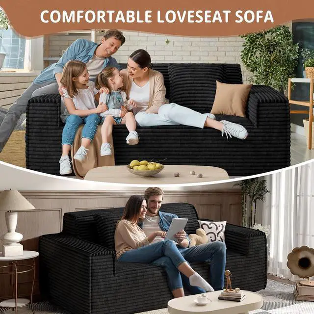 Alt view image 4 of 7 - 75'' Cloud Loveseat Sofa, No Assembly Required Comfy Deep Seat Couches 1 pcs for Living Room, Bedroom, Apartment