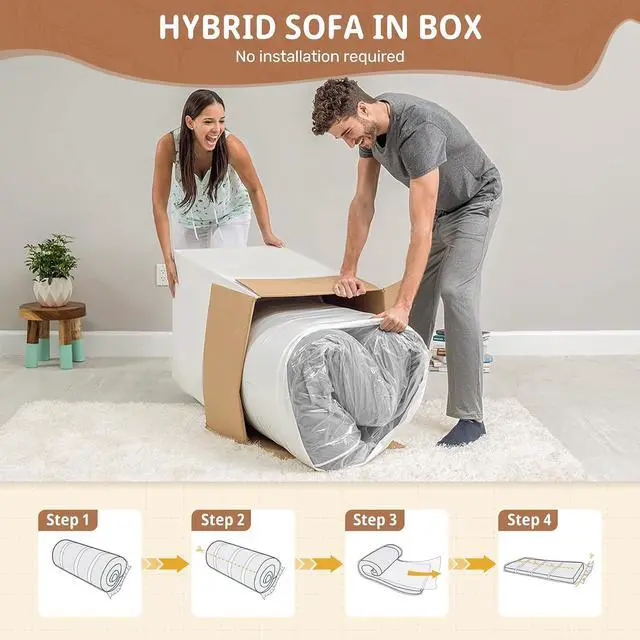 Alt view image 5 of 7 - 75'' Cloud Loveseat Sofa, No Assembly Required Comfy Deep Seat Couches 1 pcs for Living Room, Bedroom, Apartment