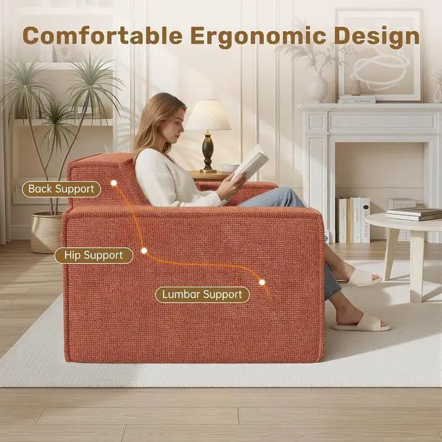 Alt view image 6 of 7 - 77'' Modern Small Loveseat, No Assembly Required Cloud Sofa Cloud Sofa Boneless Couches with 2 pcs Pillows for Living Room, Apartment(Polar Fleece-Brown)