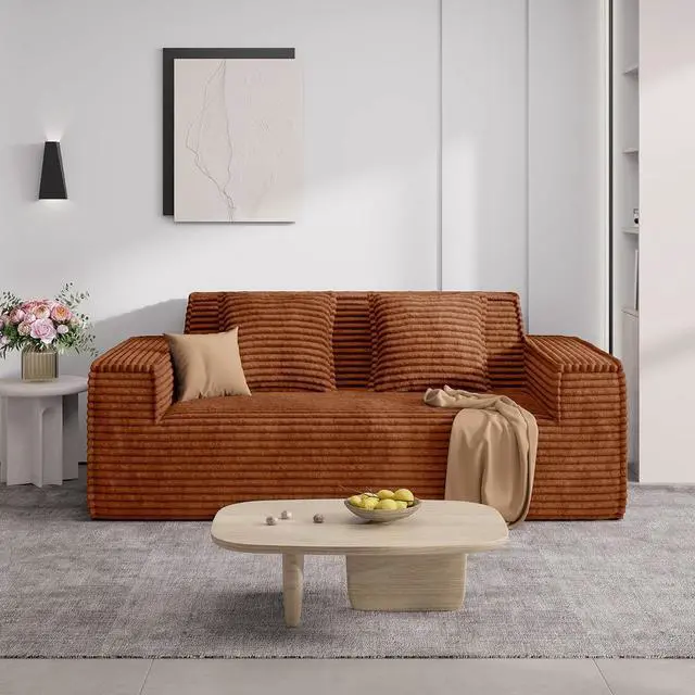 Main image of 75'' Modern Loveseat Sofa, No Assembly Required Comfy Deep Seat Couches 1 pcs for Living Room, Bedroom, Apartment(Brown)