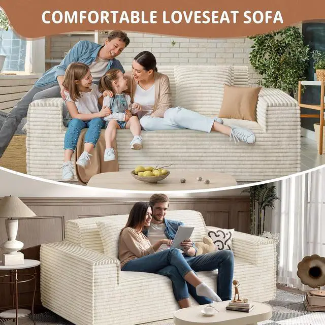 Alt view image 5 of 7 - 75'' Modern Loveseat Sofa, No Assembly Required Comfy Deep Seat Couches 1 pcs for Living Room, Bedroom, Apartment