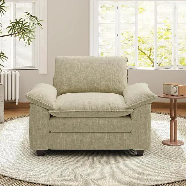 Main image of 49" Single Sofa Seat,Comfy Cloud Couch Sectional Sofa, Chenille Sleeper Deep Seat Sofas for Living Room,Bedroom and Apartment,Khaki