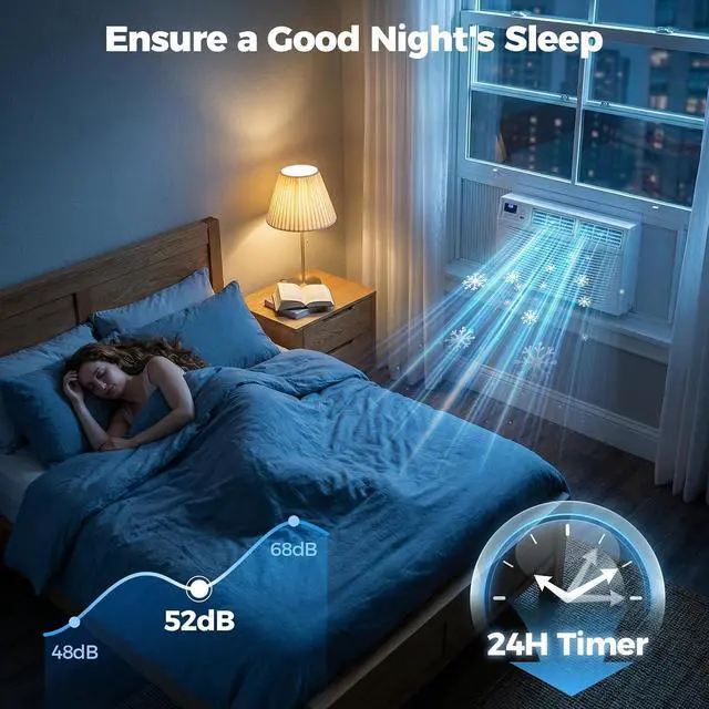 Alt view image 3 of 7 - Window Air Conditioner, 10000 BTU Window AC Unit with Smart App & Remote, Covers Up to 350 Sq.ft, White