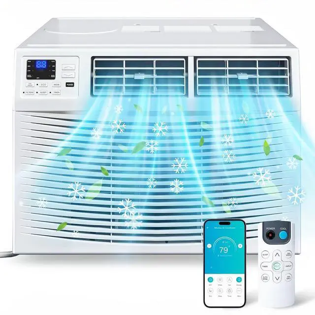 Main image of Window Air Conditioner, 12000 BTU Window AC Unit with Smart App & Remote, Covers Up to 550 Sq.ft, White