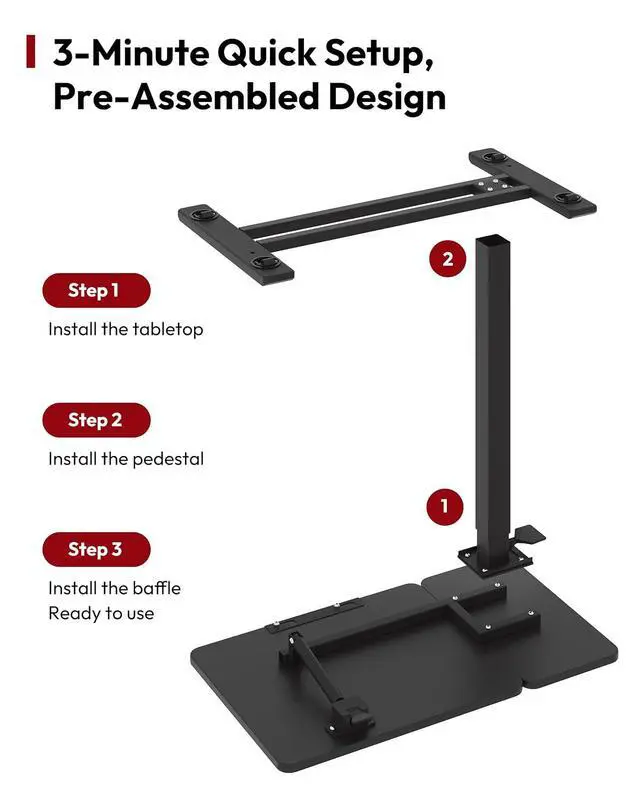 Alt view image 6 of 7 - Small Rolling Overbed Table Adjustable Height with Wheels, Mobile Laptop Desk with Tilting Desktop, Portable Computer Workstation for Home Office, Classroom, Bedside, Black