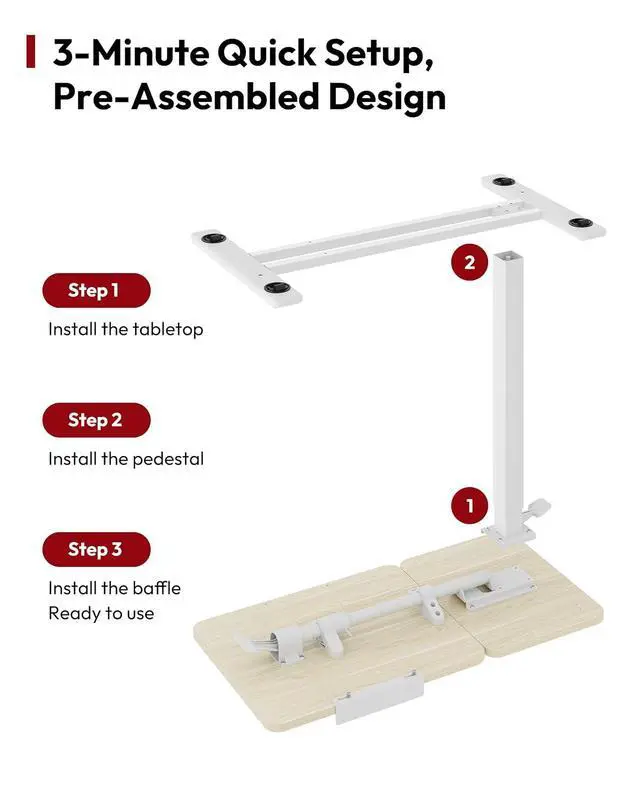 Alt view image 7 of 7 - Small Rolling Overbed Table Adjustable Height with Wheels, Mobile Laptop Desk with Tilting Desktop, Portable Computer Workstation for Home Office, Classroom, Bedside, Wood Grain